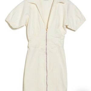 Ramy Brook Lily White Zip-Front Denim Mini Dress Size 28